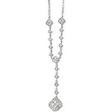 14K White 1/3 CTW Diamond "Y" 18"Necklace - Siddiqui Jewelers