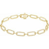 14K Yellow 9/10 CTW Natural Diamond Link 7" Bracelet Siddiqui Jewelers