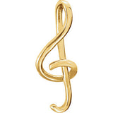 14K Yellow Treble Clef Pendant - Siddiqui Jewelers