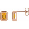 14K Rose Natural Citrine Solitaire Earrings Siddiqui Jewelers