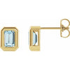 14K Yellow Natural Sky Blue Topaz Solitaire Earrings Siddiqui Jewelers