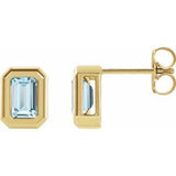 14K Yellow Natural Sky Blue Topaz Solitaire Earrings Siddiqui Jewelers