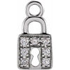 14K White .035 CTW Natural Diamond Lock Dangle-Siddiqui Jewelers