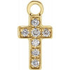 14K Yellow .025 CTW Natural Diamond Cross Dangle-Siddiqui Jewelers