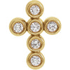 14K Yellow 1/6 CTW Diamond Cross Pendant - Siddiqui Jewelers