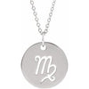Platinum Virgo Zodiac Disc 16-18" Necklace Siddiqui Jewelers