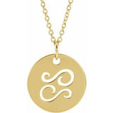 14K Yellow Cancer Zodiac Disc 16-18" Necklace Siddiqui Jewelers