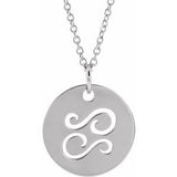 14K White Cancer Zodiac Disc 16-18" Necklace Siddiqui Jewelers