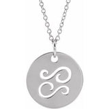 Sterling Silver Cancer Zodiac Disc 16-18" Necklace Siddiqui Jewelers