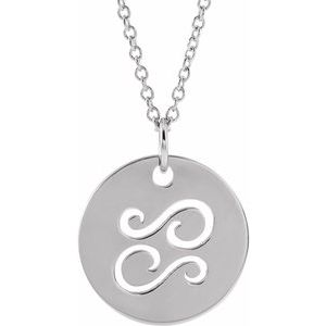 Sterling Silver Cancer Zodiac Disc 16-18" Necklace Siddiqui Jewelers