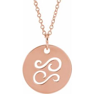 14K Rose Cancer Zodiac Disc 16-18" Necklace Siddiqui Jewelers