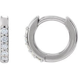 14K White .08 CTW Natural Diamond 10 mm Huggie Earrings Siddiqui Jewelers