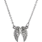 14K White Tiny Posh® Angel Wings 16-18" Necklace - Siddiqui Jewelers