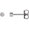 Platinum .03 CT Natural Diamond Micro Bezel Single Stud Earring Siddiqui Jewelers