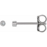 Platinum .02 CT Natural Diamond Micro Bezel Single Stud Earring Siddiqui Jewelers