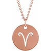 14K Rose Aries Zodiac Disc 16-18" Necklace Siddiqui Jewelers