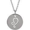 Platinum Leo Zodiac Disc 16-18" Necklace Siddiqui Jewelers
