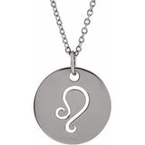 Platinum Leo Zodiac Disc 16-18" Necklace Siddiqui Jewelers