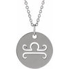Platinum Libra Zodiac Disc 16-18" Necklace Siddiqui Jewelers