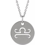 Platinum Libra Zodiac Disc 16-18" Necklace Siddiqui Jewelers