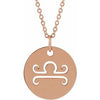 14K Rose Libra Zodiac Disc 16-18" Necklace Siddiqui Jewelers