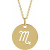 14K Yellow Scorpio Zodiac Disc 16-18" Necklace Siddiqui Jewelers