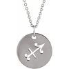 Platinum Sagittarius Zodiac Disc 16-18" Necklace Siddiqui Jewelers