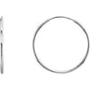 14K White Endless Tube 20 mm Hoop Earring Siddiqui Jewelers