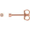 14K Rose .01 CT Natural Diamond Micro Bezel Single Stud Earring Siddiqui Jewelers