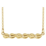 14K Yellow Leaf Bar 16-18" Necklace - Siddiqui Jewelers