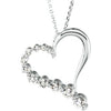 14K White 1 CTW Diamond Journey Heart 18" Necklace - Siddiqui Jewelers