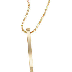 14K Yellow Bar 18" Necklace - Siddiqui Jewelers