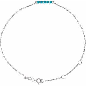 Sterling Silver Natural Turquoise Bar 6 1/2-7 1/2" Bracelet Siddiqui Jewelers