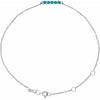 14K White Natural Turquoise Bar 6 1/2-7 1/2" Bracelet Siddiqui Jewelers