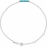 Platinum Natural Turquoise Bar 6 1/2-7 1/2" Bracelet Siddiqui Jewelers