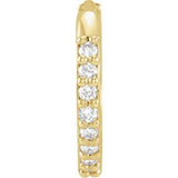 14K Yellow .07 CT Natural Diamond Single 12.5 mm Huggie Earring Siddiqui Jewelers