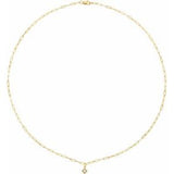 14K Yellow 1/6 CT Natural Diamond Micro Bezel-Set 18" Necklace-Siddiqui Jewelers