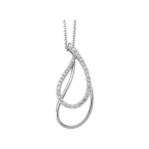 14K White 5/8 CTW Diamond Teardrop 18" Necklace - Siddiqui Jewelers