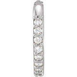 Platinum .07 CT Natural Diamond Single 12.5 mm Huggie Earring Siddiqui Jewelers