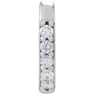Platinum .04 CT Natural Diamond Single 10 mm Huggie Earring Siddiqui Jewelers