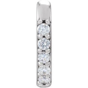 14K White .04 CT Natural Diamond Single 10 mm Huggie Earring Siddiqui Jewelers