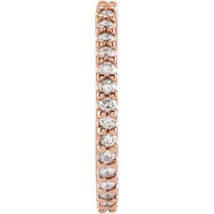 14K Rose 18 mm 1/4 CTW Natural Diamond Huggie Hoop Earring-Siddiqui Jewelers