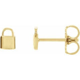 14K Yellow Petite Lock Earrings Siddiqui Jewelers