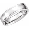 14K White 6 mm Grooved Band with Satin Finish Size 7.5 - Siddiqui Jewelers