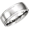 14K White 8 mm Grooved Band with Satin Finish Size 10 - Siddiqui Jewelers