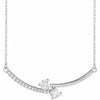 14K White 5/8 CTW Lab-Grown Diamond Two-Stone 18" Necklace Siddiqui Jewelers