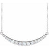 14K White 3/4 CTW Lab-Grown Diamond French-Set Bar 18" Necklace Siddiqui Jewelers