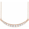 14K Rose 3/4 CTW Lab-Grown Diamond French-Set Bar 18" Necklace Siddiqui Jewelers