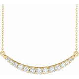 14K Yellow 3/4 CTW Lab-Grown Diamond French-Set Bar 18" Necklace Siddiqui Jewelers