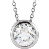 14K White 1/2 CT Lab-Grown Diamond Solitaire 16-18" Necklace Siddiqui Jewelers